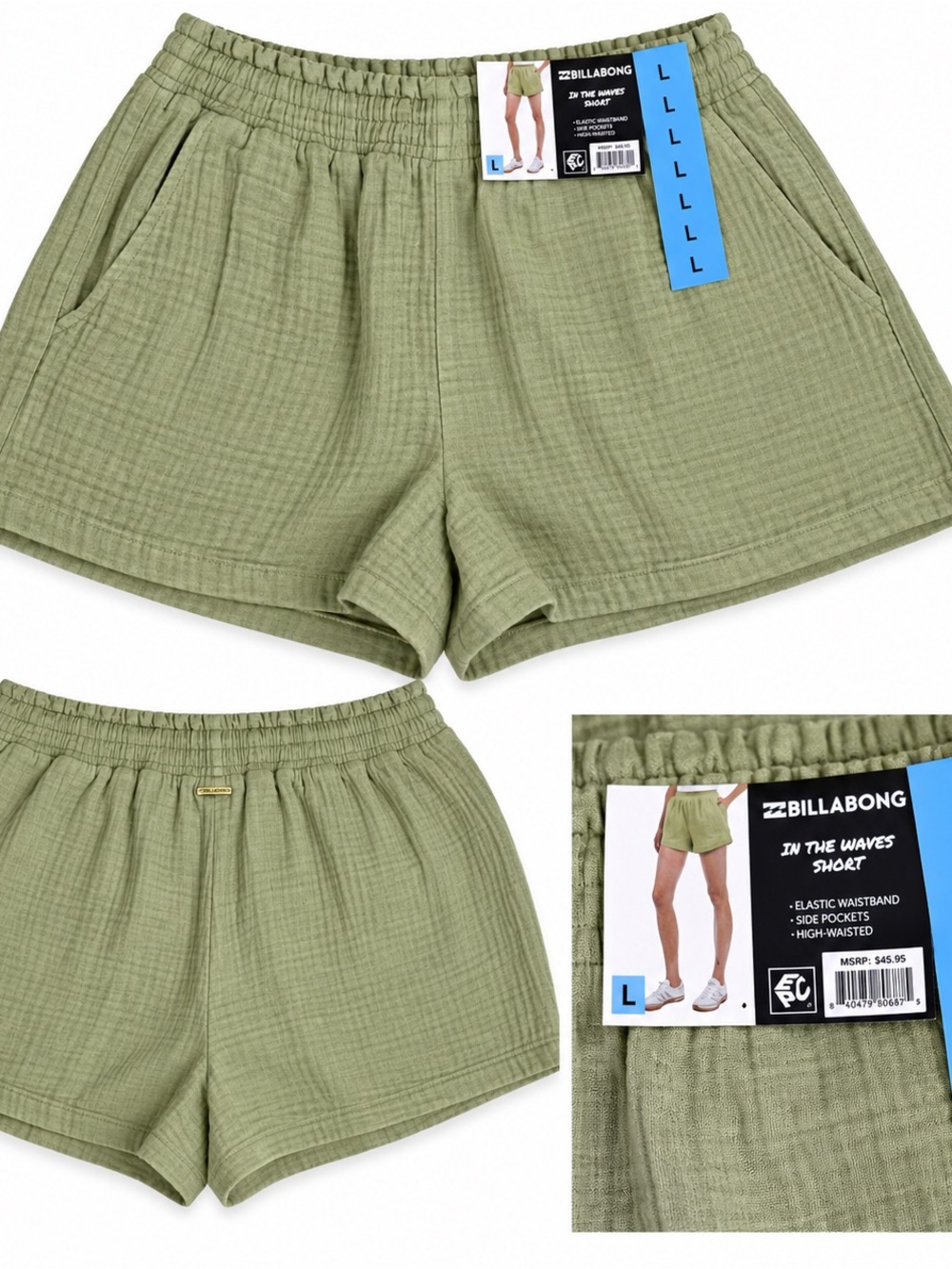 Billabong Olive Sage Women's Athletic Shorts